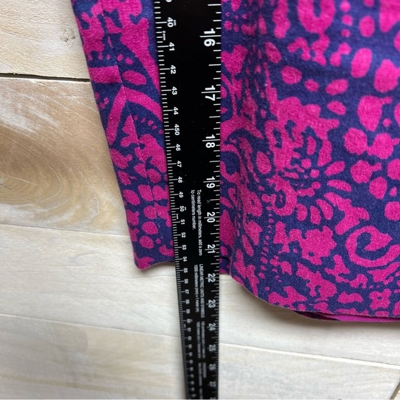 Ann Taylor Pencil Skirt Womens Petite 12P Linen Stretch Purple Paisley Print - Picture 11 of 11